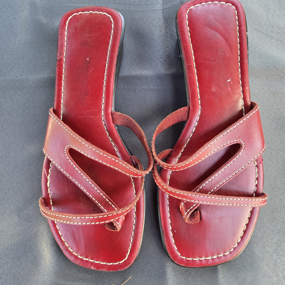 Montego Bay Club Red Leather Sandals 8W